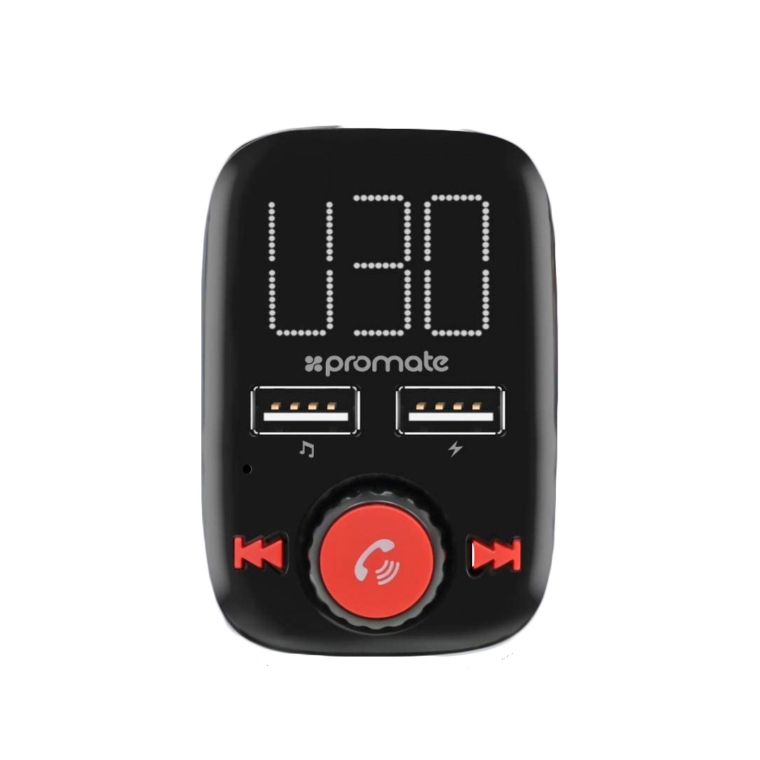 Promate wireless in-car FM transmitter with dual USB charging ports - Image 4